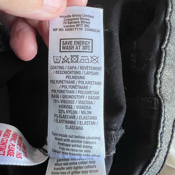 Pair of Dorothy Perkins Glittery Trousers ideal Rockstar look size 10 - Picture 10 of 11